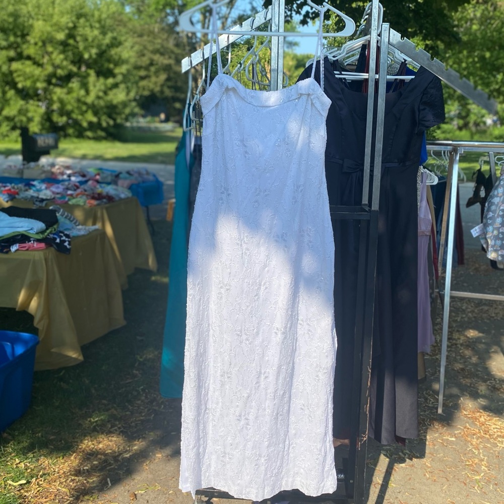 Steppin’ Out Vintage White Floor Length Gown